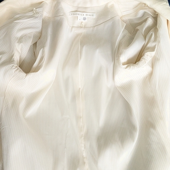 NWOT NEW Veronica Beard Size 6 Beacon White Linen Dickey Jacket Blazer Ruched - Picture 12 of 12